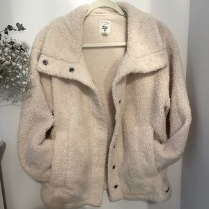Cream Oversized Billabong Sherpa Jacket